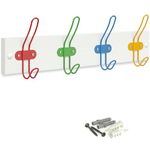 Tibres - Kids Coat Rack Wall Mount - Kids Wall Hooks Colorful for Girls Boys Child Toddler - Cute Children Hook for Hanging Clothes Jacket Towel Backpack - Hanger for Kid Room Bathroom Bedroom Nursery