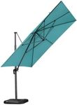 PURPLE LEAF Patio Telescopic Umbrella 11.5' x 11.5' Tilt Turquiose