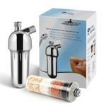 Sanfant Shower Filter with Vitamin C Replaceable Multi-Stage Filter Cartridge to Remove Chlorine for UK Asia Travel 1/4" BSP 1/2" NPT and M12 Metric Thread(2 Cartridges Included)