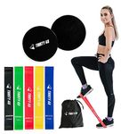 Thirty 48 Thirty48 Gliding Discs Core Sliders and 5 Exercise Resistance Bands | Strength, Stability, and Crossfit Training for Home, Gym, Travel | User Guide & Carry Bag (Resistance Bands + Core Slide