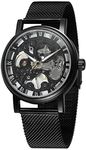 FORSINING Men's Classic Skeleton Mechanical Hand-wind Stainless Steel Bracelet Brand Popular Watch Saat, Classic