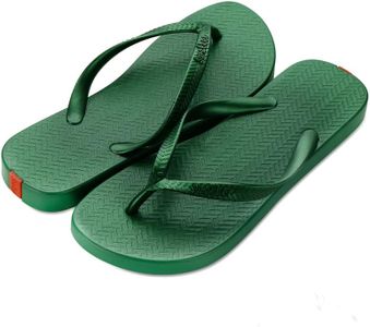 Swalker Flip Flops for Women & Men, Recyclable Rubber Sole Women Sandals with Non-Slip & Bouncy Footbed, Green, 8