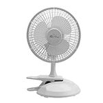 Royal Sovereign Clip-On Compact Desk Fan | Detachable Base Allows for Clipping On to A Desk or Free-Standing | 2 Speed Settings | Great for Cubicles, Offices, Shelves, and More.