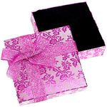 RKC x 2PCS Beautiful Sparkling Pink Ribbon JEWELLERY GIFT BOXES For Necklace Bracelet Earrings Rings Baby Showers Wedding Favours Birthdays Charms Wholesale Sets