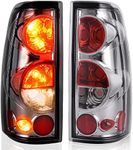 DWVO Tail Lights Compatible with 99-06 Chevy Silverado 1500 2500 3500 & 2007 Silverado Classic Body Style, 99-02 GMC Sierra 1500(Do Not Fit Barn Door/Stepside Models) Chrome Housing Clear Lens