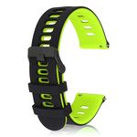 Amaxiu Silicone Watch Bands Quick Release Sport Watchbands Universal Replacement Watch Straps for Men Women, Black Buckle(Black Green, 22mm)