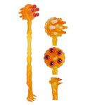 BROLAVIYA 2 in1 Heavy duty Massage itching Stick with Back Scratcher and Body Massage Hammer for troublesome itchy spots and relief,Orange