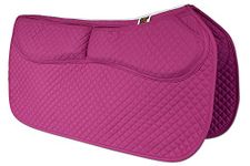 (Rose) - ECP Equine Comfort Products ECP Western Saddle Pad All Purpose Diamond Quilted Cotton Therapeutic Contoured Correction Support Memory Foam Pockets for Riding