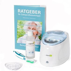 reinerDENT3 Dental Ultraschallreinigungsgerät – inkl. Prothesenbürste + 50ml Probe reinerDent3 Prothesenreiniger + Ratgeber für Zahnprothesenträger – die Zahnarztempfehlung mit 2 Jahren Garantie