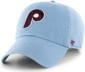 '47 MLB Cooperstown Clean Up Adjustable Hat Cap, Adult One Size, Philadelphia Phillies - Blue, One Size