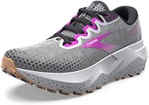 Brooks Women s Caldera 6 Trail Running Shoe, Oyster/Blackened Pearl/Purple, 8.5 US