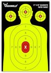 Highwild Shooting Range Silhouette Paper Target - 17X25 Inches - Suitable for Handguns, Rifles, Airguns, BB Guns (50 Pack, Black & Yellow)