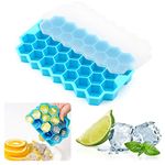 Ice Cube Trays with Lids 37 Cubicle Food Grade Ice Freezer Silicone Ice Cube Maker to Frozen Drinks for Home Bar