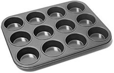 Prima 12 Muffin Pan 35x26x3cm, Carbon, Black, 35x26x2cm