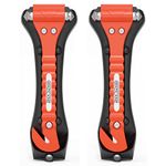 GADLANE Emergency Car Hammer 2 Pack - Car Window Breaker & Seatbelt Cutter, Car Safety Hammer with Sharp Seat Belt Cutter, Double-Ended Glass Hammer for Car Escape Tool Breaks Glass in Emergencies