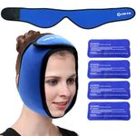 Face Ice Pack Wrap Jaw Pain Relief Wrap for TMJ, Wisdom Teeth, Head and Chin, 4 Reusable Hot Cold Compress Gel Packs for Face Swelling, Injuries, Oral and Facial Surgery, Dental Implants and Migraine