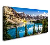 Wall Pictures for Living Room Moraine Lake Landscape Banff National Park Photos Large Canvas Prints Framed Wall Art Modern Nature Pictures for Bedroom Wall Decor XLarge Canvas Wall Art 24x48inch