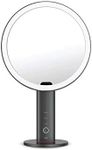 EKO iMira Magnifying Mirror With Light - USB Rechargeable Double Sided LED Magnifying Mirror with Smart Sensor - Advanced Ultra Clear Light Up Makeup Mirror - 5x Magnification, Dark Grey - 20cm
