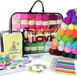 Artcome 155 PCS of Crochet Kit, 42 Clolors of Crochet Yarn and 14 Sizes Crochet Hooks for Beginners and Experienced Crocheters, Crochet Kit for Adults, Ideal for Creating Beautiful Projects (Black)