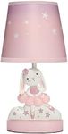 Bedtime Originals Tiny Dancer Bunny & Stars Pink Nursery Lamp with Shade & Bulb