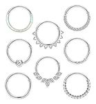 Thunaraz 18G 16G Nose Rings Hoop Su