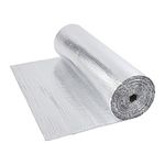 0.6×5m Aluminum Insulation Roll Double Foil Single Layer Air Bubble Roll for Roof /Loft /Wall /Home /Caravan (0.6*5m)