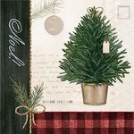 Boston International IHR Cocktail Paper Napkins 5" x 5" Tree Trim