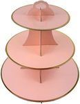 3-Tier Cardboard Pink Cupcake Stand/Tower 1-Set (Pink)