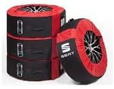 Seat 000071770C Tyre Bag Complete Wheels (up to 18 Inches) Protective Bag Tyre Wheels Storage Black/Red