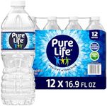 Pure Life Purified Water Bottles, 12 Pack - Still Bottled Water Enhanced with Minerals for a Crisp Taste, Plastic Bottles - 16.9 Fl Oz