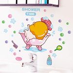 Gadgets Wrap Cartoon Baby Shower Time Wall Sticker for Baby Rooms Bathroom Glass Home Decoration Decals Wallpaper Shower Cute Stickers