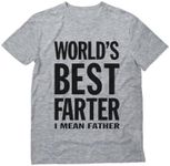 World's Best Farter, I Mean Father Funny Dad Men's T-Shirt Gray