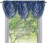 Achim Home Furnishings Ombre Waterfall Valance, 50 by 63", Blue