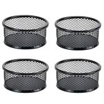 UgyDuky 4 PCS Mesh Paper Clip Holder Desk Paperclip Organizer Office Binder Clip Container Swivel Tower Sorter for Office School Home Desk Supplies