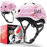 SKATEWIZ Skateboard Helmet Kids Bike Helmet Women & Men - bmx helmet, scooter helmet, skate girls helmet - Size M in Pink - bicycle helmet skateboard accessories