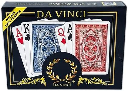 DA VINCI Ruote Italian 100% Plastic Playing Cards 2-Deck Set Bridge Size Large Index