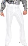 Charades Men's Disco Pants, White, W42