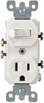 Leviton 109-05225-WSP Combo Switch and Receptacle, White