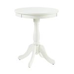 Powell Furniture 18 in. Round Pedestal Table in White Finish