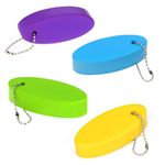 Floating Keychain for Boat Keys, 4 Pack Waterproof Vinyl Foam Floating Keychain Bright Color Oval Float Key Rings Pendant for Boating,Fishing, Surfing, Sailing,Kayak and Outdoor Water Sport (4