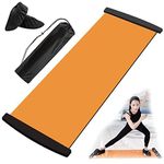 Slide Board (78" L x 20" W) with End Stops, Sliding Booties, Mesh Carrying Bag Included and Exercise Guide for Low-Impact Indoor Home Workouts and Balance Training (Skating, Hockey) (Orange 1)