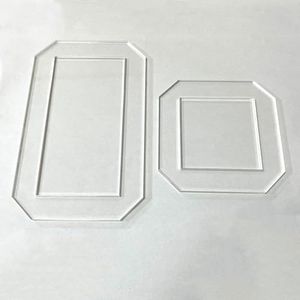 SPANSEE 2 Sets Quilting Templates, Quilting Supplies, Sewing Templates, Quilting Rulers, 5" x 2.5" Rectangle and 2.5" Square, Quilting Templates for DIY Quilting Sewing Crafts