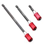 AASONS 3pcs Drill Bit Extension Set 1/4” Hex Shank Quick Release Magnetic Screwdriver Holder Bar Chuck Adapter Power Impact Screw Driver Extender 60/100/150mm Length