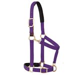 Weaver Leather Padded Breakaway Adjustable Chin and Throat Snap Halter, 1" Average Horse or Yearling Draft, Purple