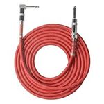 AZOR Guitar Cable 10ft Electric Instrument Bass AMP Cord 1/4 Inch 6.35mm for Electric Mandolin,Guitar, Bass,Pro Audio (Low Noise, High Fidelity, Right Angle to Straight, Red)