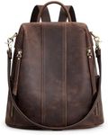S-ZONE Leather Backpack Purses for Women Antitheft Soft Rucksack Ladies Shoulder Bag Medium