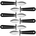 WENDOM 6PCS Oyster Knife with Non-Slip Grip Handle Oyster Shucking Knife Opener Set Clam and Shell Tool Party Supply