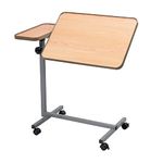 HOMECRAFT Dual Action Bed and Chair Portable Table. Wheeled Height Adjustable Table with Tiltable Surface Mobility Aid