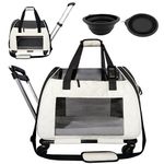 AGAPE PAWS Airline & TSA Compliant PET Carrier with Wheels - Air Approved Large Cat Carrier & Small Dog Travel Carrier, Cabin & Seat Compliant, Soft Sided Lightweight & Safe Rolling Pet Carrier