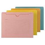 Smead Notes File Jacket, Letter Size, Straight-Cut Tab, Flat-No Expansion, Assorted Colors, 12 per Pack (75616)